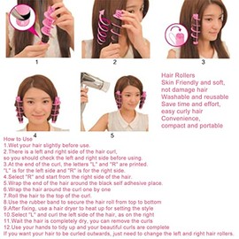 ZJchao 20 PCS Self Grip Spiral Curling Roller Set for Hair Curlers DIY Bangs Medium Short Hair Women Girls Styling Tool