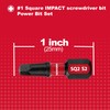GEINXURN Impact Tough #2 Square 1 in. Insert Driver Bits,50Pack