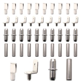 200Pcs 4 Styles Silver Shelf Bracket Pegs Kit, Nickel Plated Furniture Shelf Support Pins Shelf Support Pegs Studs Shelf Dowel Pins