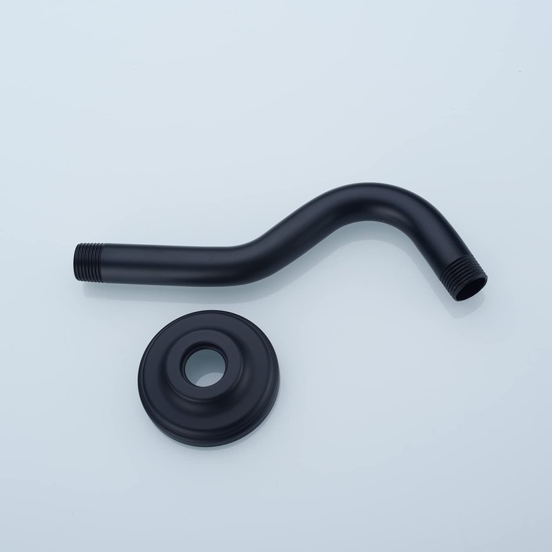 8 Inch S-Shape Curved Shower Arm with Flange Stainless Steel