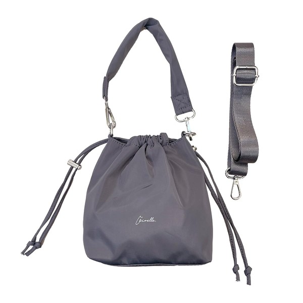 Giselle Women's Drawstring Bag, Shoulder Bag, 2-Way Pochette, Handbag, Small,