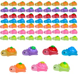 70 PCS Mini Turtles, Tiny Turtle, Tiny Turtles with Fruit Designs, Miniature Fairy Garden Decor, DIY Craft Supplies for Aquarium Terrarium and Car Dashboard Decoration