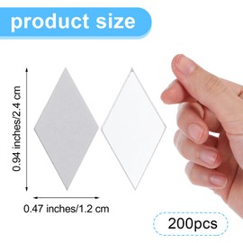 200PCS 1 Inch Mirror Tiles Diamond Shape Craft Mirrors, Mini Mosaic Mirror Tiles Self Adhesive Small Rhombus Mirror Pieces for DIY Crafts Home Wall Art Disco Balls Crafts Supplies