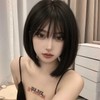 Eileen Bob Black Wig, Natural Fluffy Feel, Women's Wig, Straight,