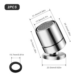 DEANKEJI Rotatable Tap Aerator, Pack of 2, Silver Colour, Stainless Steel Water Saver, Kitchen Sink Tap Water Saver, Suitable for Families, Hotels, Public Institutions