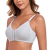 HACI Women's Front Closure Cotton Bra Wirefree Unpadded Full Coverage
