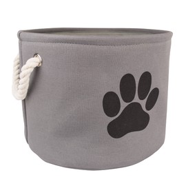 Bone Dry Pet Storage Collection Collapsible Bin, Medium Round, Gray