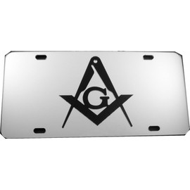 Mason Inlaid Symbol Mirror License Plate [Car/T...