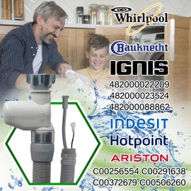 Universal Aquastop Hose for Washing Machine and Dishwasher 1.6 m with Original Code C00372679 482000022209 482000023524 for Indesit for Ariston for Whirlpool - Warranty 5 Years - ONIX TECH