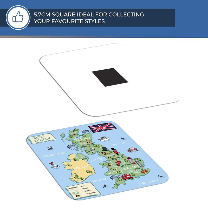 Destination Vinyl ltd Fridge Magnet - Cute UK Map Britain