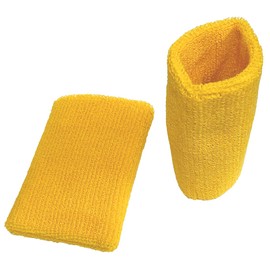 HATAS 359 Knit Pile Wristband, 4.7 inches (12 cm), Yellow, Set of 2