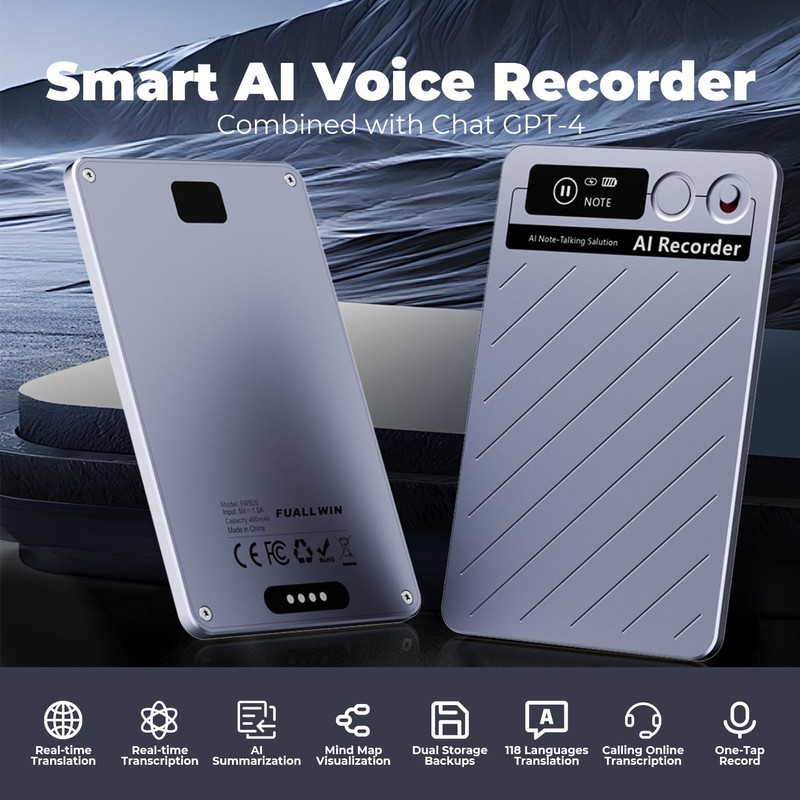 AI Voice Recorder with App Control - Transcribe & Summarize