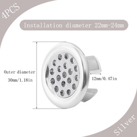 Pack of 4 Sink Overflow Ring, Tap Overflow Cover, Plastic Ring, Sink Overflow Ring, Universal Sink Overflow Cover