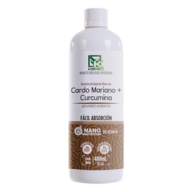 Cardo Mariano + Curcumina | Fórmula Liposomal de Alta Absorción | Suplemento Líquido 480ml | 32 Dosis | Nano Nutrition by Kemed