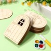 Toddmomy Unpainted Mini Wooden Fairy Doors to Paint, 36Pcs Unfinished