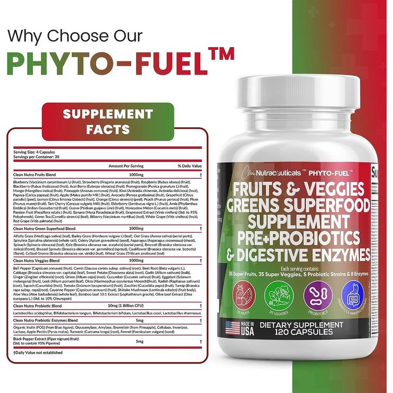 Fruits & Veggies Supplement Reds & Greens | 70+ Fruit