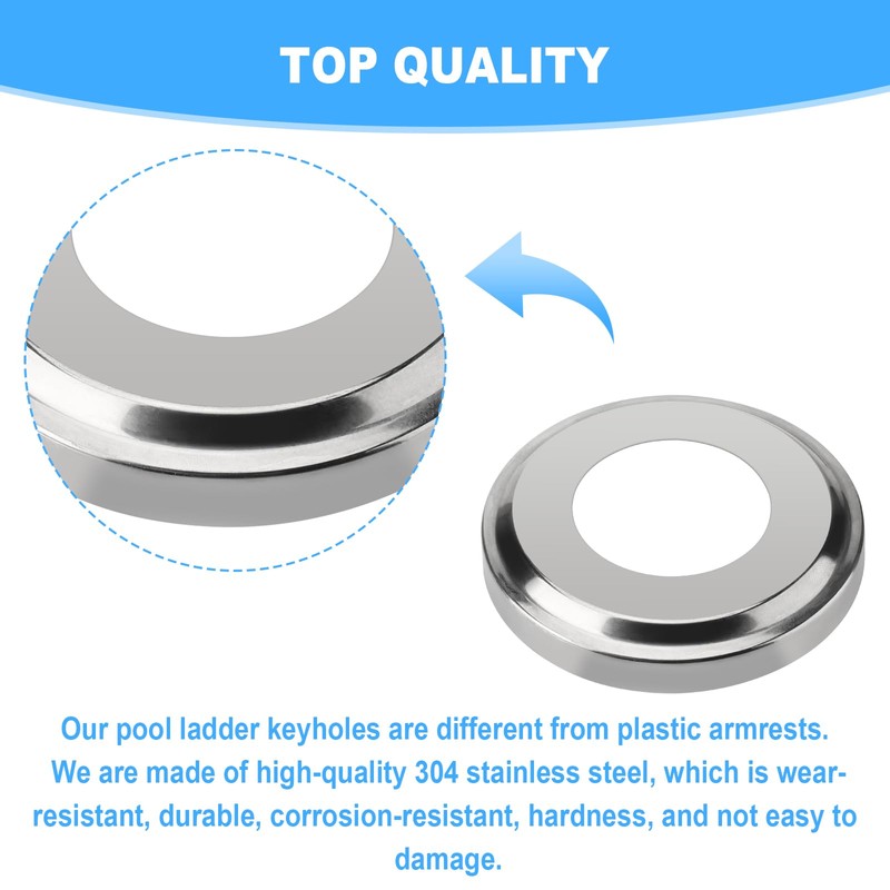 VIDABTE Pool Ladder Escutcheon Fit for 1.9" Inner Diameter Tubing