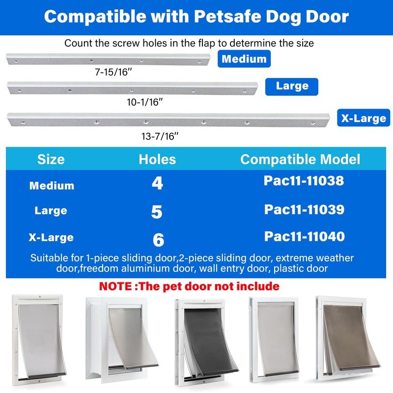 2 PCS Large Metal Dog Door Flap Replacement Bracket Compatible
