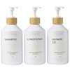 Janxin Refillable Shampoo and Conditioner Bottles, Shampoo Bottles with Pump,