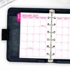 Pocket Fuchsia Flare Month on 2 Pages Tabbed Calendar Refill,