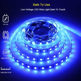 Lrimauix RV Awning Lights, 12V 16.4FT Blue Camping Awning Lights, Motorhome Travel Trailer Food Trucks Van Waterproof Canopy Led Strip Lighting, RV Exterior Underglow Light