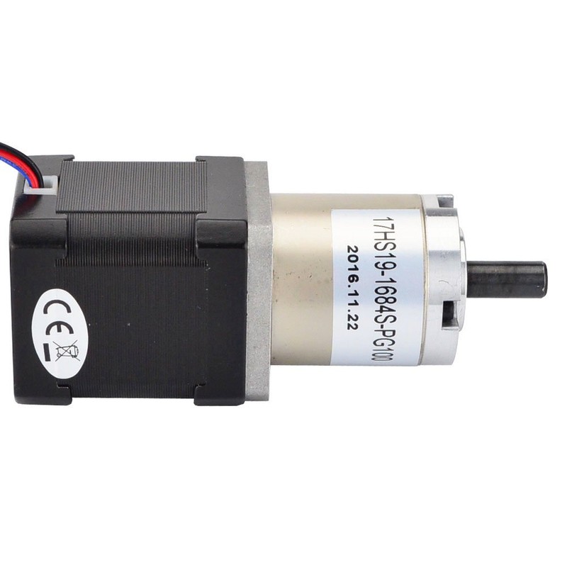 STEPPERONLINE 100:1 Planetary Gearbox Nema 17 Stepper Motor Low Speed