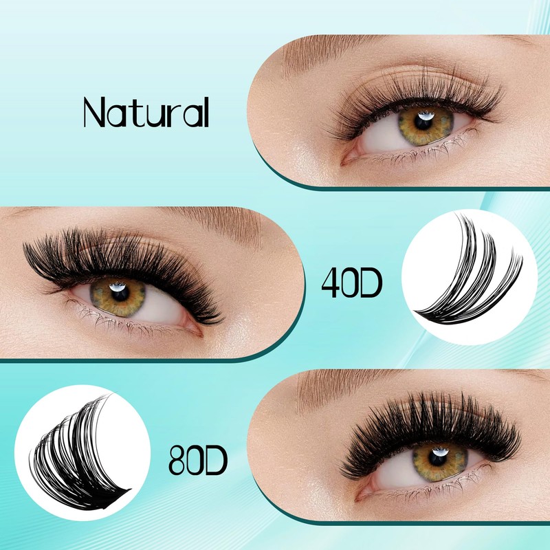 GEMERRY Individual Eyelash Set 80D Cluster Eyelashes 0.07 D Crul