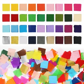 Simetufy 5400 Pcs 1 Inch Tissue Paper Squares, 36 Assorted Colors for Crafts, Art Rainbow Bulk for Mother's Day, Projects, Collage, Suncatchers, Scrapbooking - Non Bleeding
