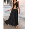 Trendy Queen Black Skirt for Women Summer Boho Maxi Skirts