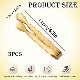 LHLZNB 3 Pieces Sugar Tong/Sugar Cube Tongs, Food Tongs, Mini Tongs,Kitchen Tongs，Sugar Tongs,Appetizers Tongs Serving Tongs, for Home, Outdoor BBQ, Kitchen, Restaurant