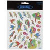 Tattoo King Multi-Colored Stickers-Parrots