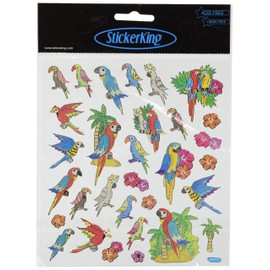Tattoo King Multi-Colored Stickers-Parrots