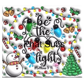Unbranded 20oz Sublimation Tumbler Wrap Be The Lights Christmas Ready To Press Transfer