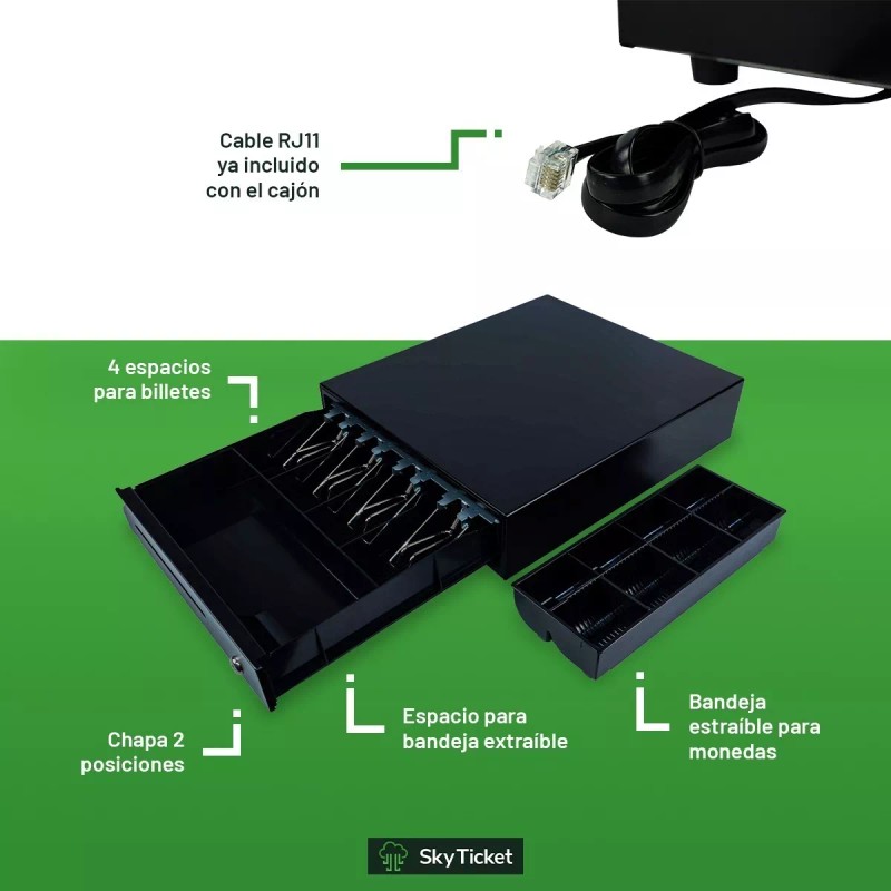 Sky Ticket Kit Punto De Venta Lector Barras Con Base