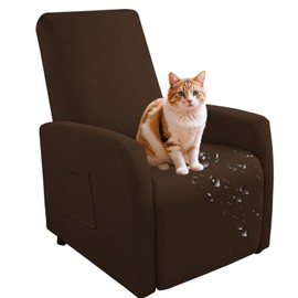 Small Recliner Chair Covers Waterproof, 4 Pieces Lazyboy Recliner Chair Cover, Stretch Recliner Slip Cover Recliner Slipcovers-Dark Brown
