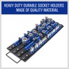 HORUSDY 80-Piece Heavy Duty Socket Organizer, 1/4-Inch, 3/8-Inch, 1/2-Inch, Premium