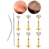 MODRSA Gold Nose Studs Threadless Nose Stud 18g Flat Back
