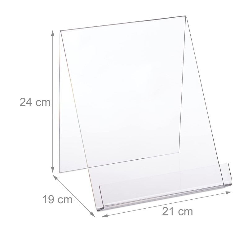 Pack of 2 A4 Acrylic Book Stands for Large Books,