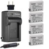 Kastar LPE8 Battery (4-Pack) and Charger Kit for Canon LP-E8,