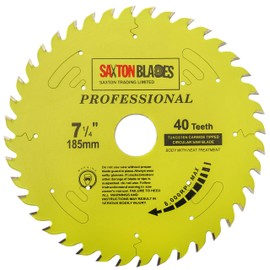TCT18540TPRO Saxton Professional Range TCT Circular Saw Blade 185mm x 40T x 30mm Bore, 16, 20, 25mm reduction rings Compatible with Bosch Makita Dewalt etc