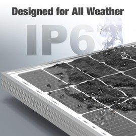 SOLPERK 100 Watt Solar Panel 12 Volt, 100W Solar Panel High-Efficiency Monocrystalline Solar Panels for Home, RV, Camping, Marine, Rooftop, Off-Grid Applications