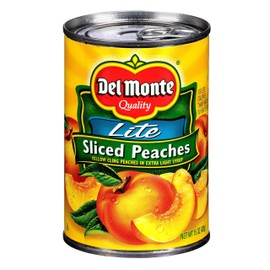 Del Monte Lite Sliced Yellow Cling Peaches in Extra Light Syrup 15oz (Pack of 6)