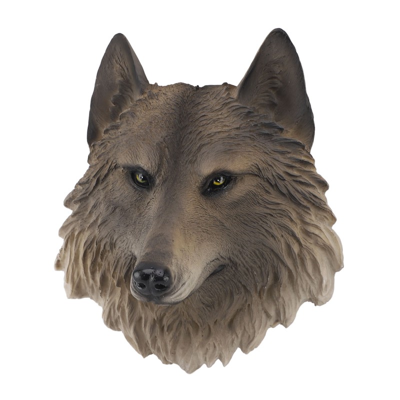 3D Animal Head Statue Resin Wall Decor Realistic Wildlife Sculpture