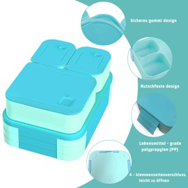 CIGAA Brotdose Kinder mit Fächern, 1200ml Bento Box Kinder, Auslaufsicher Lunchbox Brotbox mit fächern für Mädchen & Jungen,Mikrowelle/spülmaschinenfest