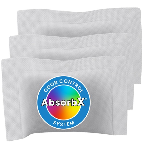 iTouchless 3-Pack AbsorbX Odor Filters, Absorbs Trash Odors, All Natural Activated Carbon, Biodegradable - for use with 8 Gal, 13 Gallon and larger Trash Cans with Deodorizer Compartment