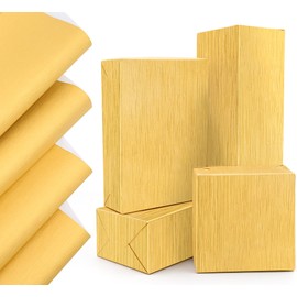 QRTDXP 76 * 52cm Luxury Golden Wrapping Paper Sheet, 4pcs Large Metallic Gift Wrap Paper with Golden Streaks for Birthday Wedding Aniversary Party Present- Solid Color Matte Wrapping