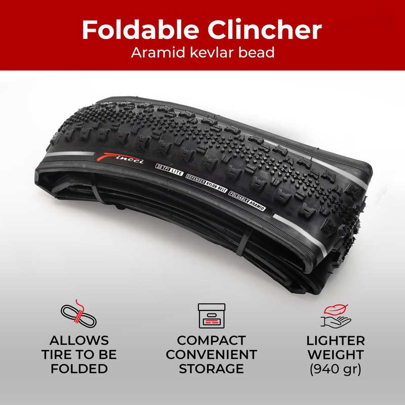 Fincci Pair Reflective 700 x 38c 40-622 Gravel Tyres with