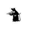 Unbranded Banksy Violin Rat BLACK vinyl decal weatherproof dishwasher-saf