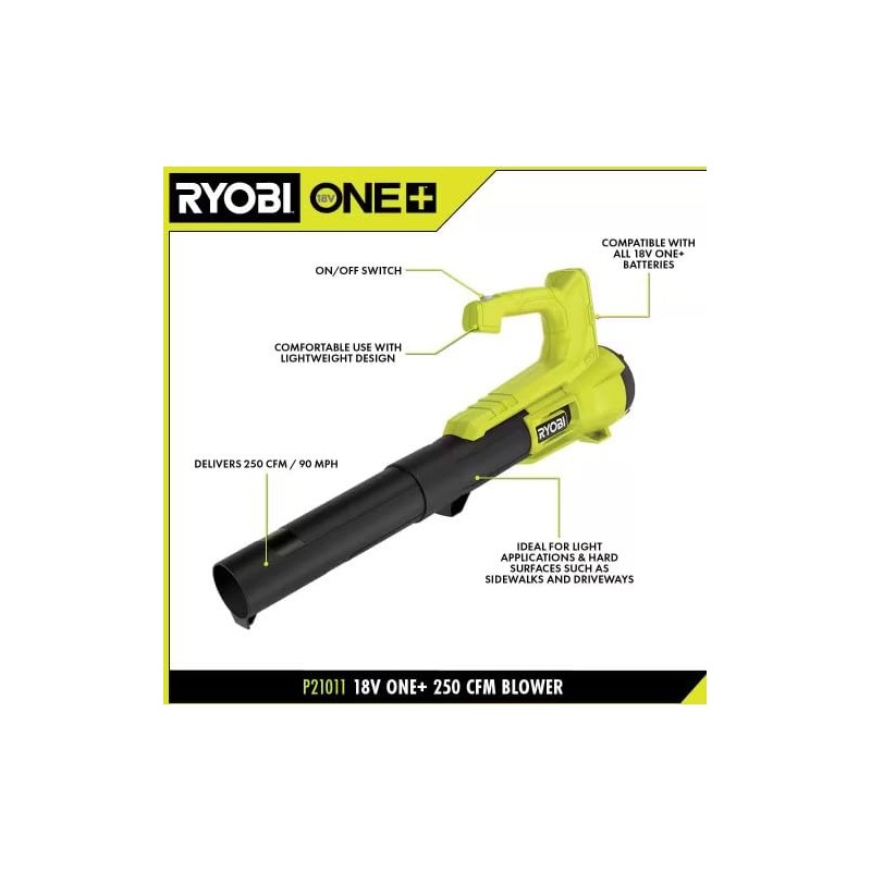 RYOBI ONE+ 18V Cordless String Trimmer/Edger and Blower/Sweeper Combo Kit