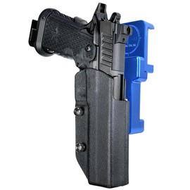 Maxtor Tactical Alloy Competition Holster OWB Fits Staccato XC (Blue - Black, Right Handed) Outside The Waistband Carry Gun Holster Kydex American Made OWB Aluminum Belt Attachment
